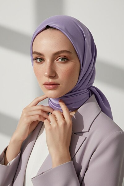 Vissona Viskon Twill İpek Az Hatalı Kirli Lila Renkli 90x90 Düz Eşarp Dikim Ş...