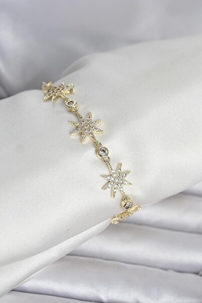 Inure Jewelry سوار نسائي من النحاس ذهبي اللون على شكل نجمة القطب