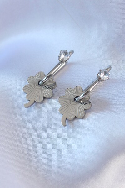 Inure Jewelry 316L الصلب الفضة اللون الزركون حجر المرأة الهجرة القرط