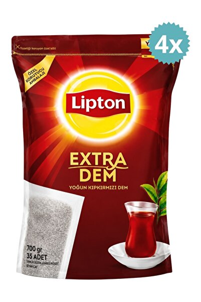 Lipton Extra Dem Siyah Çay 700 gr 35'li Demlik Poşet Çay Yoğun Kıpkırmızı Dem...