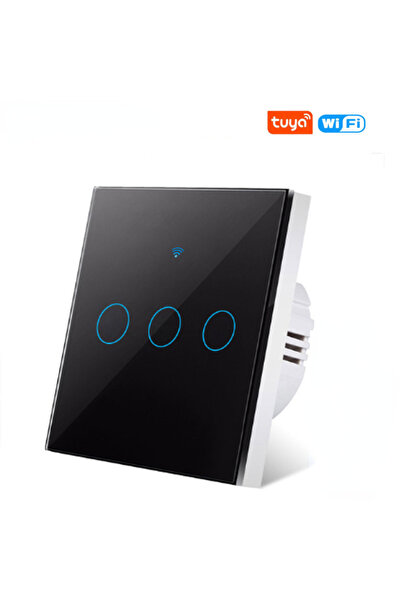Choice1 3 GANG-Black AXUS Wall Switches Work With Tuya Smart Life Home WiFi W...