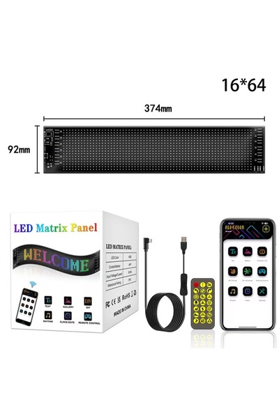 Choice لوحة إعلانية مرنة للسيارة مزودة بـ 16 × 64 مصباح LED، مقاس 9.2 × 37.4 ...