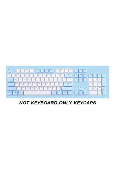 Choice14 Blue White 104pcs ABS Universal Mechanical Keyboard Keycaps Ergonomi...