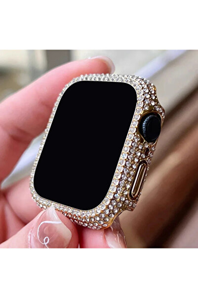 Choice 41mm-Series 9 8 7 Gold Rhinestone Decor Tempered Glass Screen Protecto...