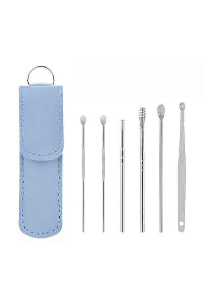 Choice1 E004-3 blue Effective 6Pcs Earwax Cleaning Tool with Spiral Earpick a...