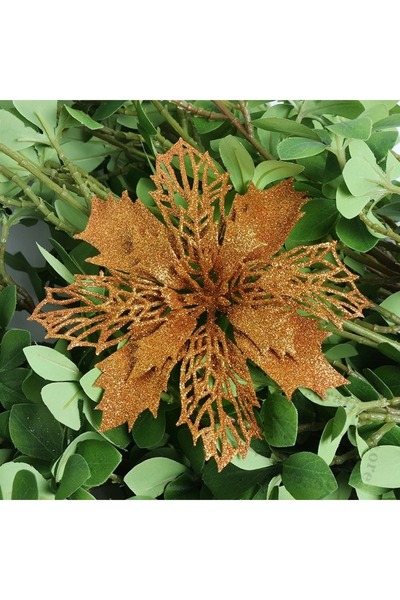 Choice 5Pcs Orange-11cm 11cm Christmas Decoration Glitter Artificial Flower X...