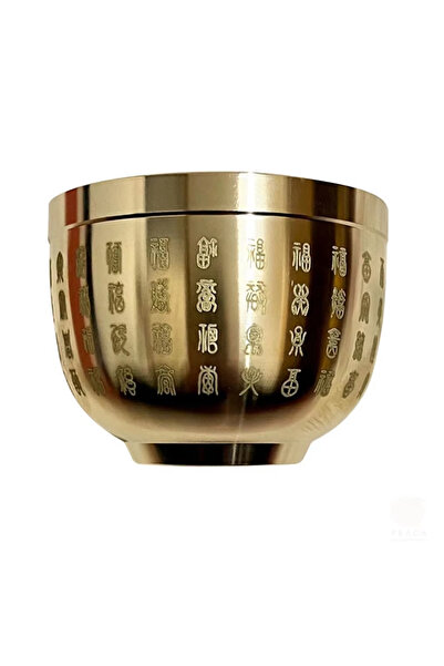 Choice 18g Gold Feng Shui Hundred Blessings Bowl Fine Workmanship Meaningful ...