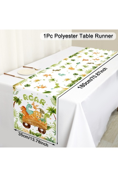 Choice C Dinosaur Table Runner Green Dinosaur Theme Roar Dino One Birthday Pa...
