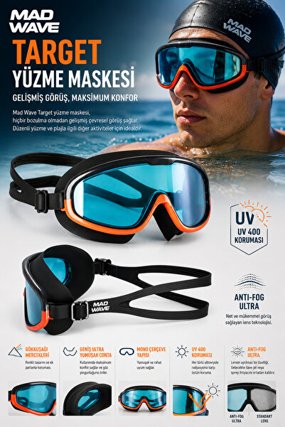Mad Wave Target Yetişkin Gözlüğü (Siyah)