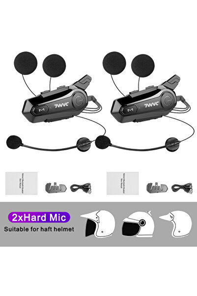 Choice 2Pcs Half Helmet 1/2 X1 Bluetooth Motorcycle Helmet Intercom Headset F...