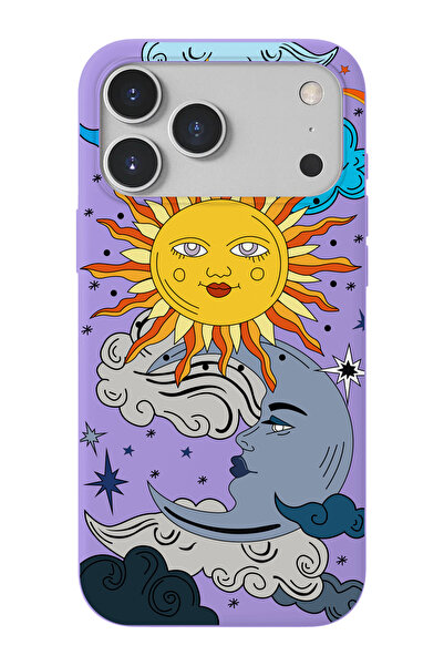 shoptocase iPhone 17 Pro Max/18 Pro Max Uyumlu Güneş Ay Desenli İçi Süet Lans...