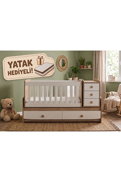 BANANA BABY RÜYA YATAK HEDİYELİ ANNEYANI SALLANIR SABİTLENİR İKİ ÇEKMECELİ 60...
