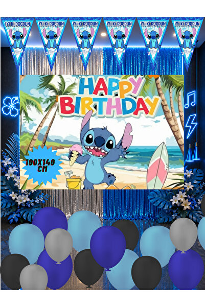 snowparty Stich Stitch Lilo and Stiç Banner Birthday Party Decoration Set