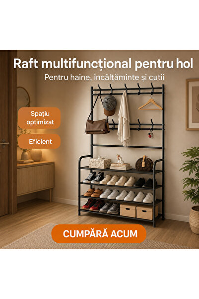 OEM Cuier cu Pantofar Metalic – 5 Rafturi (RO-V14)