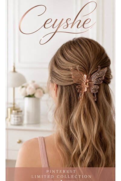 CeyShe Pinterest Büyük Kelebek Limited Transparent Imported Hair Clip |   Hai...