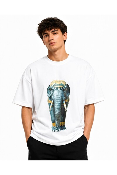 Inscriptie Ουνισέξ Βαμβακερό T-shirt Υψηλής Ποιότητας  "Ινδικός Ελέφαντας "