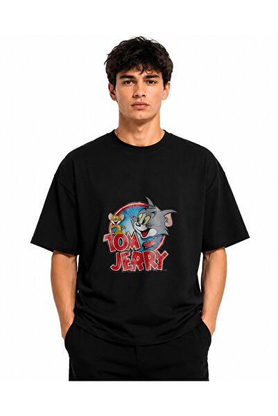 Inscriptie Tricou Unisex Bumbac Premium Casual " Tom and Jerry - logo "