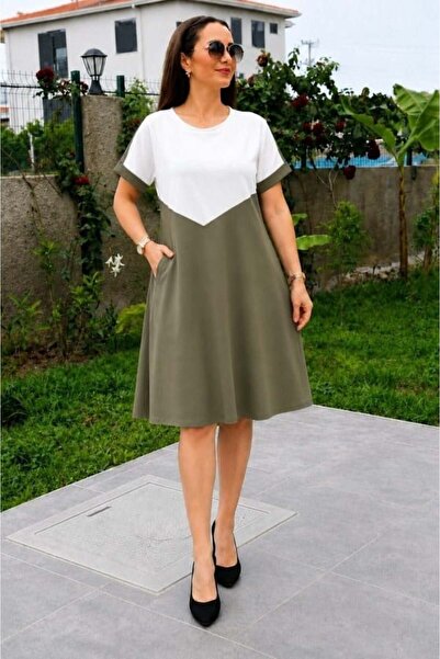 Generic Brand Women's Short Sleeve Crew Neck Front Geometric Shape Detailed D...