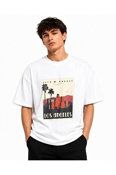 Inscriptie Tricou Unisex Bumbac Premium Casual " City of Angels "