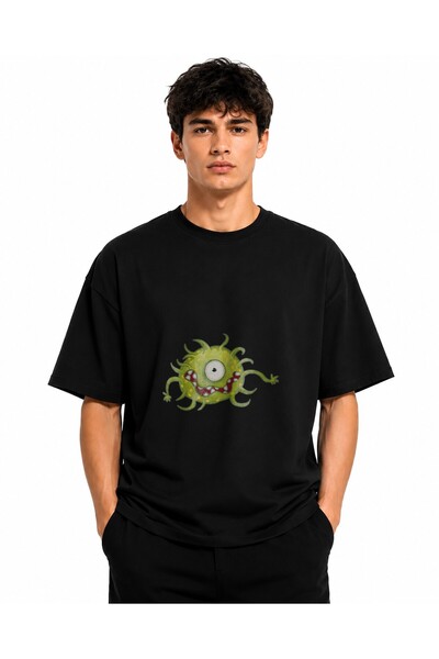 Inscriptie Tricou Unisex Bumbac Premium Casual " Cartoon corona virus "