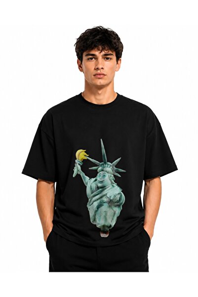 Inscriptie Ουνισέξ Βαμβακερό T-shirt Υψηλής Ποιότητας  "Μπανάνα και η Αγάλματ...