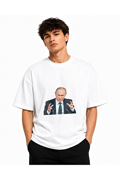 Inscriptie Tricou Unisex Bumbac Premium Casual " Vladimir Putin incruntat "
