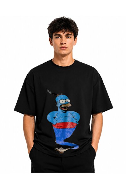Inscriptie Tricou Unisex Bumbac Premium Casual " Homer Simpson Genie "