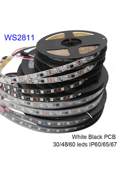 Choice 5m 60leds IP30 No Waterproof White PCB WS2811 Smart Pixel LED Strip DC...