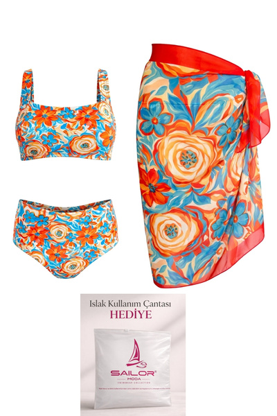 SAILOR moda Pareolu Straplez Askılı Bikini Takım
