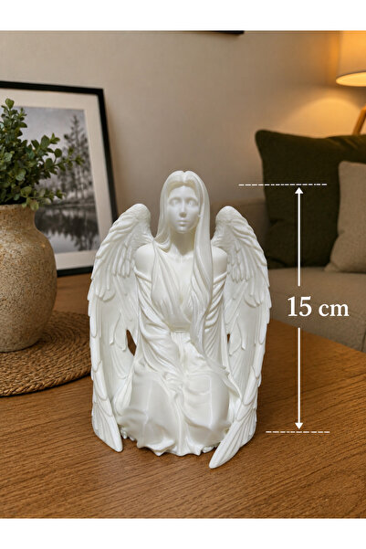 3dvan 3D Baskı Kanatlı Kadın Melek Heykeli - Dekoratif Masaüstü Biblo ve Ev A...