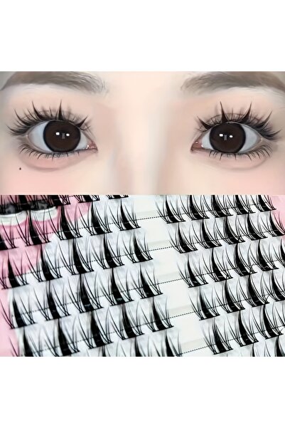 Choice مجموعة رموش صناعية كرتونية بتصميم عين القطة، 14 ملم، أسود وفضي، 10 صفو...