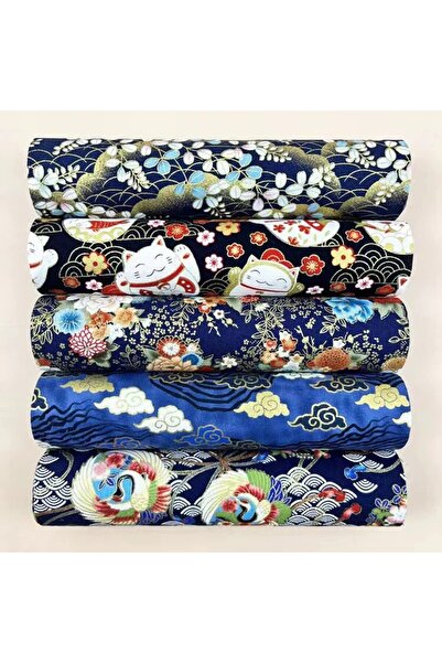 Choice 20x25CM 5pcs Blue Print 5pcs Cotton Fabric, Printed Fabric, Handmade D...