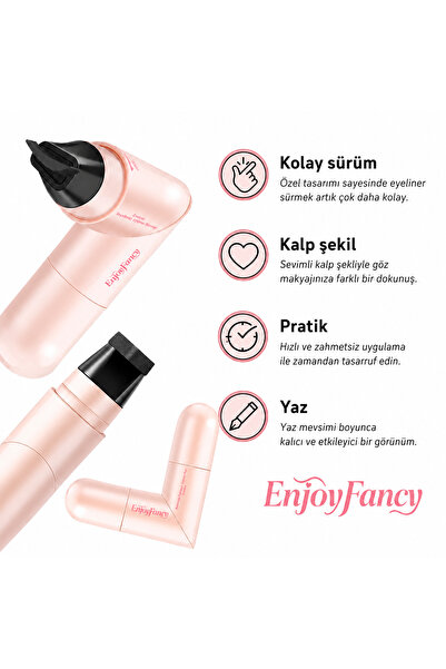 Genel Markalar Kalp Şekilli Damga Özellikli Çift Uçlu Eyeliner Şablonu Pratik...