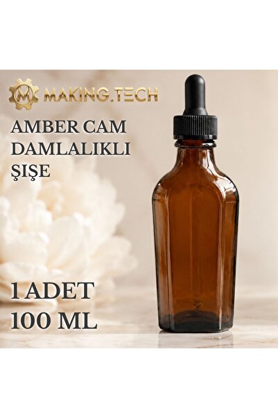 HORECA MARKET 1 Piece 100 ml Amber Glass Dropper Bottle – Empty Cosmetic Oil ...