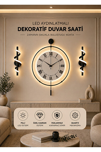 MetaQuartz Aksesuar Siyah - Royal Kadran Exclusive -(3 Pil Ile Gelir ) Led Kr...
