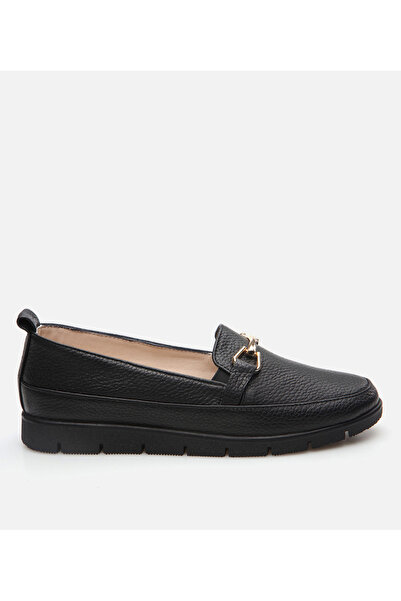 Hotiç Kadın Deri Siyah Loafer