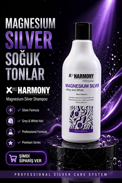 X Pro Harmony شامبو مغنيسيوم فضي رمادي وأبيض شامبو فضي 500 مل