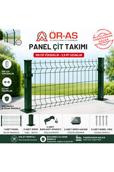 ÖR-AS TEL ÖRGÜ & PANEL ÇİT SİSTEMLERİ Panel Çit Takım -( 100cm Yükseklik-250 ...