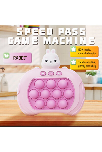 Choice Pink Rabbit Electronic Quick Push Bubble Game Handle Toys Pop Up Light...