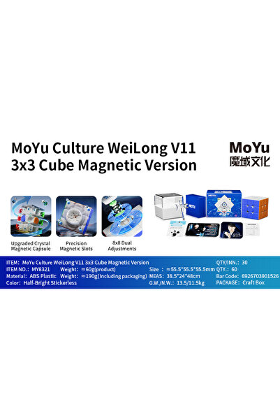choice2 نسخة مغناطيسية [Picube] MoYu Weilong WRM V11 20M Magic Speed WRM V11 ...