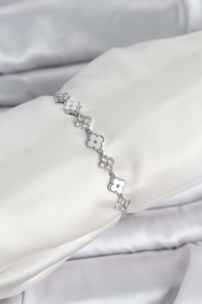 Inure Jewelry سوار نسائي من حجر الزركون الفضي اللون بتصميم صفوف متسلسلة على ش...