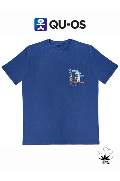 QUOS Men's Crew Neck Printed Tshirt