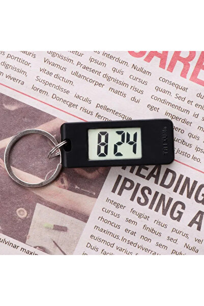 choice2 black Electronic Clock Keychain Mini Electronic Neutral Student Ellip...