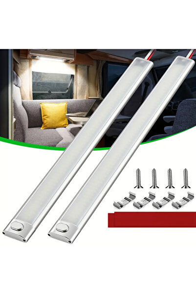 Choice1 2pcs 12V 24V LED Interior Light Bar Strips Ultra-Bright 120LEDs Car R...