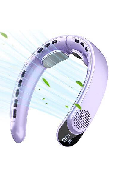 Choice3 مروحة رقبة USB جديدة مطورة باللون الأرجواني، رباعية النواة، بتصميم تو...