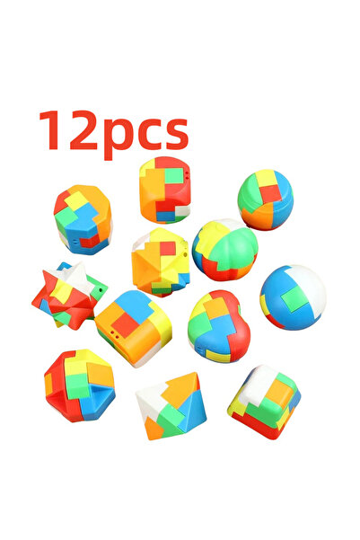 Choice lu ban suo 12pcs 12PCS 3D Puzzle Luban Lock Keychain Brain Game Magic ...