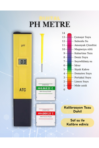 Folveit Dijital Ph Metre Su Sıvı Akvaryum Ph Su Kalite Asitlik Ölçer 2 Adet Ç...