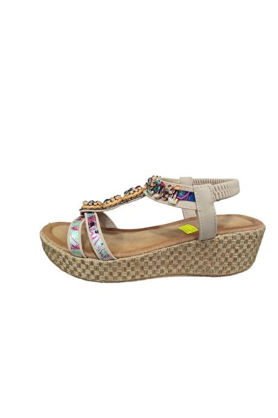 Guja 24Y155 DOLGU TOPUK TAŞLI KADIN SANDALET