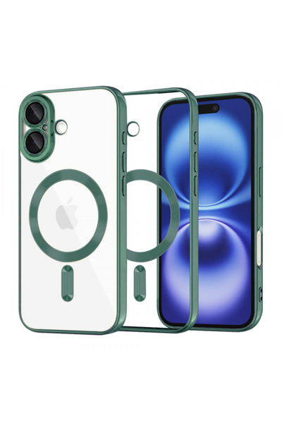 Apple Husa MagSafe pentru iPhone 16, Techsuit, Luxury Crystal, Verde Inchis