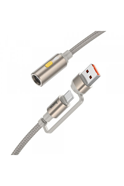 Hoco Bricheta Electrica UA38B, USB-C / USB-A, 0.3m, Auriu